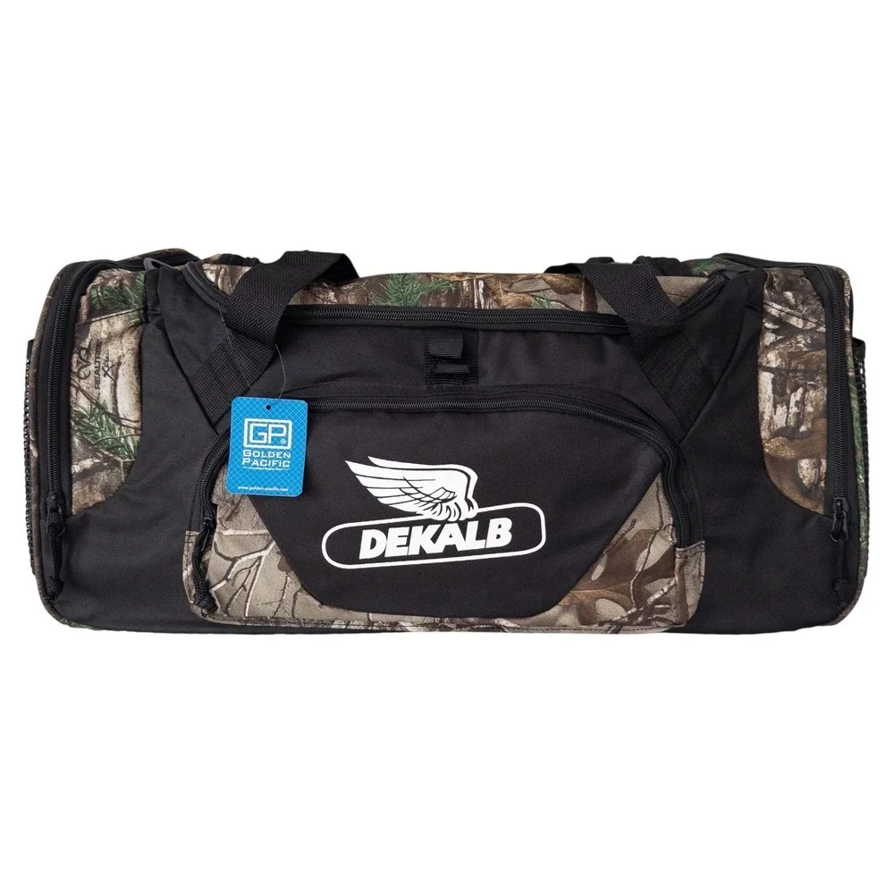 NWT Golden Pacific‎ Dekalb Duffel Bag Black Camo Hunting Tactical Farming Travel
